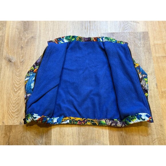 Y2K 90s Toddler Dinosaur All Over Print Fleece Jacket With Colorful Print & Zip- - Picture 7 of 7